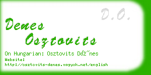 denes osztovits business card